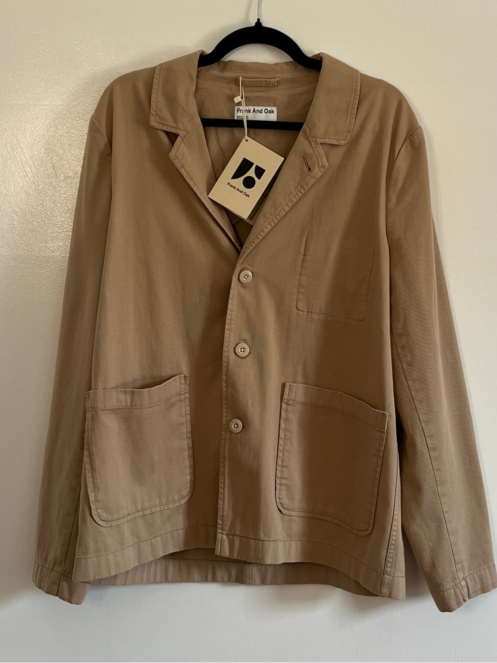 Frank & Oak Men's Tan Lightweight chore Coat